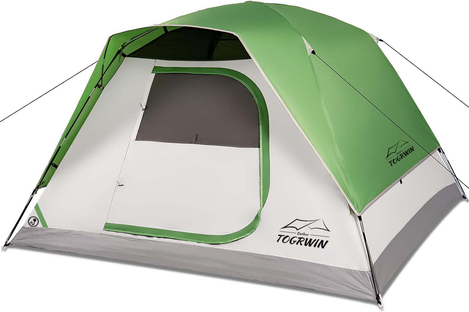 Torgwin campingtelt, 4 persons kuppeltelt for camping med regnfugl